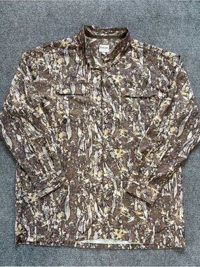 Heybo Outdoors Men’s Large Long Sleeved Camo Hunting Button Front Shirt